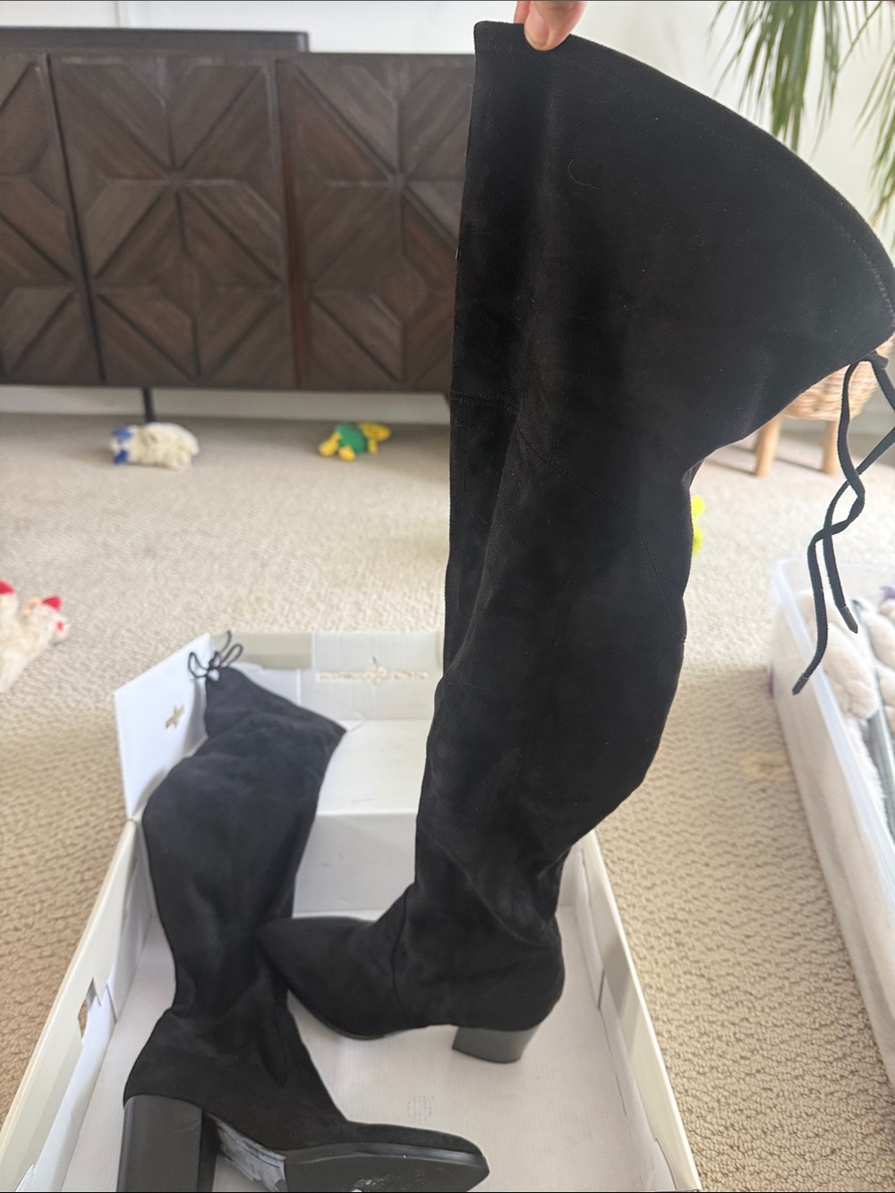 Marc Fisher Black Over-the-Knee Suede Women's Boots, 8.5